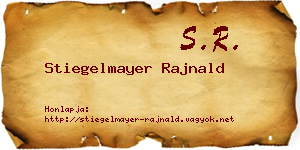 Stiegelmayer Rajnald névjegykártya